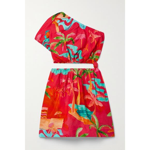 Farm Rio Ipanema One-Shoulder Cut-Out Mini Dress Size XS - Picture 4 of 7